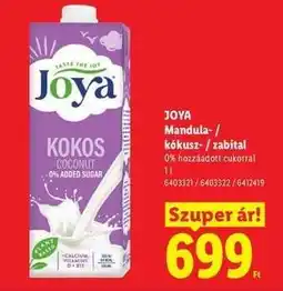 Lidl Joya Mandula- / kókusz- / zabital ajánlat