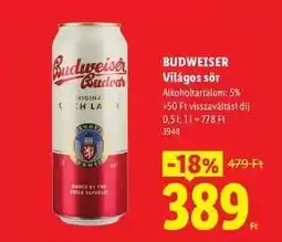 Lidl BUDWEISER ajánlat