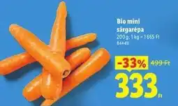 Lidl Bio mini sárgarépa ajánlat