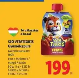 Lidl Sió Vitatigris gyümölcspüré ajánlat