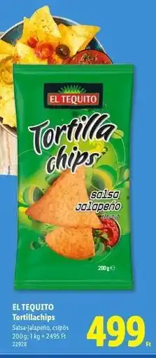 Lidl EL TEQUITO Tortillachips ajánlat