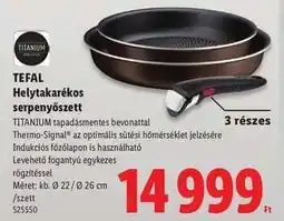 Lidl TEFAL Helytakarékos serpenyőszett ajánlat