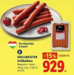 Lidl GRILLMEISTER Grillkolbász ajánlat