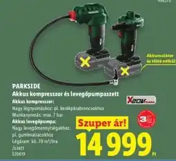 Lidl PARKSIDE Akkus kompresszor és levegőpumpaszett ajánlat