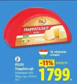 Lidl PILOS Trappista sajt ajánlat