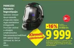 Lidl PARKSIDE Automata hegesztőpajzs ajánlat