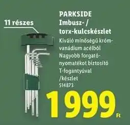 Lidl PARKSIDE Imbusz- / torx-kulcskészlet ajánlat