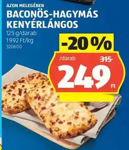 ALDI Baconös-Hagymás Kenyérlángos ajánlat