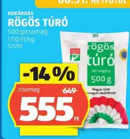 ALDI Kokárdás Rögös Túró ajánlat