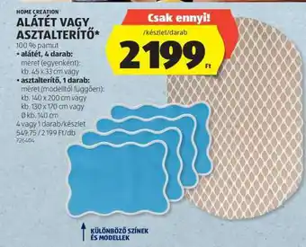 ALÁTÉT VAGY ASZTALTERÍTŐ
