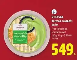 Lidl VITASIA Tormás-wasabis krém ajánlat