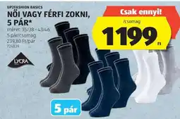 ALDI Női vagy férfi zokni, 5 pár ajánlat
