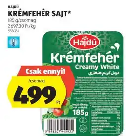 ALDI Hajdú Krémfehér Sajt ajánlat