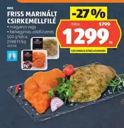 ALDI Friss, marinált csirkemellfilé ajánlat