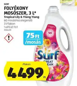 ALDI Surf Folyékony Mosószer, 3 L ajánlat