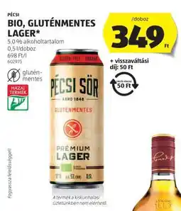 ALDI Pécsi Bio, Gluténmentes Lager ajánlat