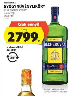ALDI Becherovka gyógynövénylikőr ajánlat