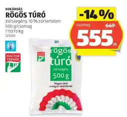 ALDI Kokárdás Rögös Túró ajánlat