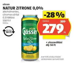 ALDI Gösser Natur Zitrone 0,0% ajánlat