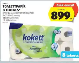 ALDI Kokett Toalettpapír, 8 tekercs ajánlat