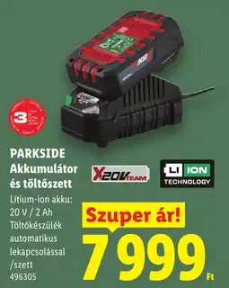 Lidl Parkside akkumulátor és töltőszett ajánlat