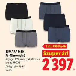 Lidl Esmara Men férfi boxeralsó ajánlat