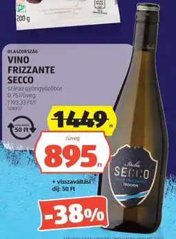 ALDI Secco vino frizzante ajánlat