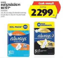 ALDI Always egészségügyi betét ajánlat