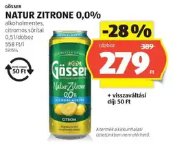 ALDI Gösser natur zitrone ajánlat