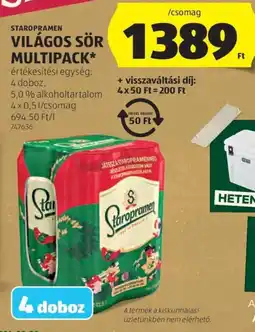 ALDI Staropramen világos sör ajánlat
