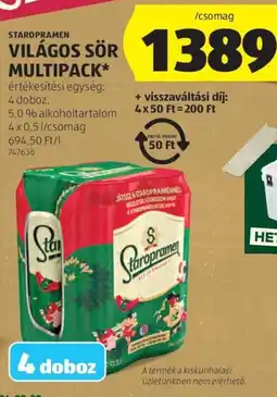 ALDI Staropramen világos sör ajánlat