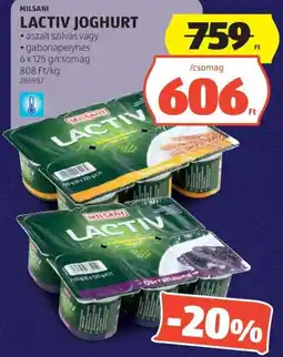 ALDI Milsani lactiv joghurt ajánlat