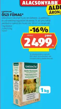 ALDI gardenline őszi fűmag ajánlat