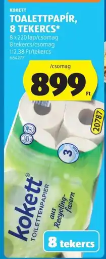 ALDI Kokett toalettpapír 8 tekercs ajánlat