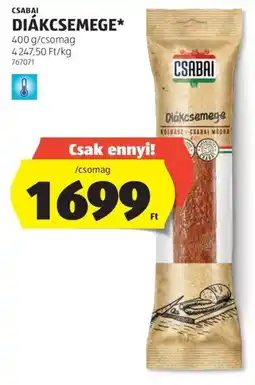ALDI Csabai diákcsemegé ajánlat