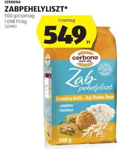 ALDI Cerbona zabpehelyliszt ajánlat