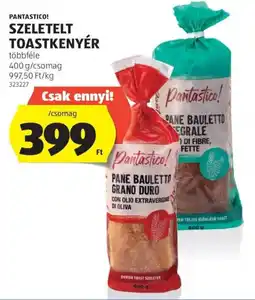 ALDI Pantastico szeleltelt toastkenyér ajánlat