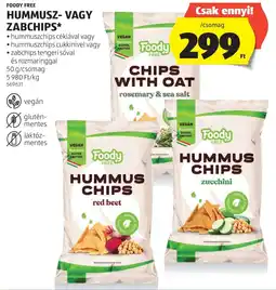 ALDI Foody free hummusz- vagy zabchips ajánlat