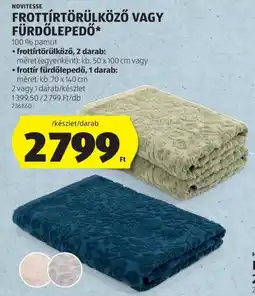 ALDI Novitesse frottírtörülköző vagy fürdőlepedő ajánlat