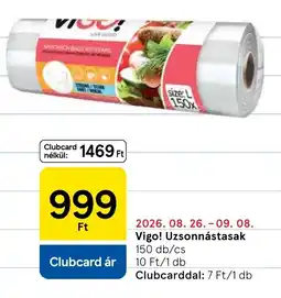 Tesco Vigo! uzsonnástasak ajánlat