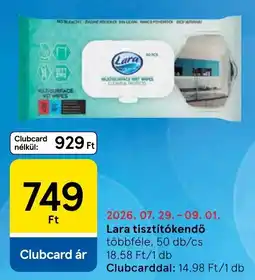 Tesco Lara tisztítókendő ajánlat