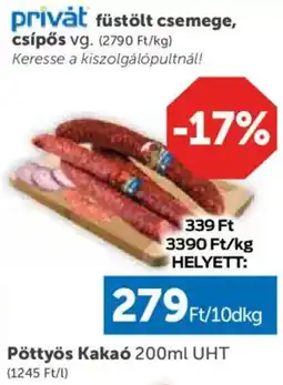 PRIVÁT Privát füstölt csemege ajánlat