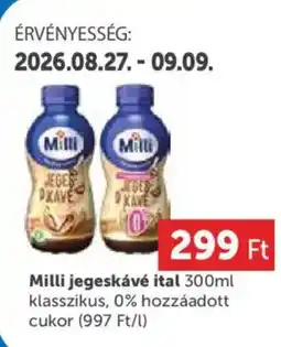 PRIVÁT Milli jegeskávé ital ajánlat