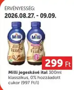 PRIVÁT Milli jegeskávé ital ajánlat