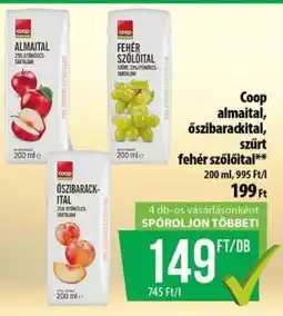 Coop Coop almaital, őszibarackital, szűrt fehér szőlőital ajánlat