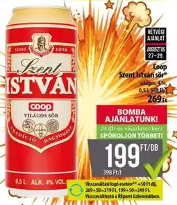 Coop Coop Szent István sör ajánlat