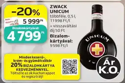 Auchan Zwack Unicum ajánlat