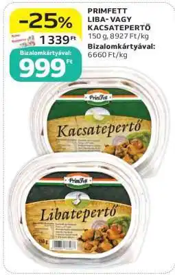 Auchan PRIMFETT LIBA- VAGY KACSATEPERTŐ ajánlat