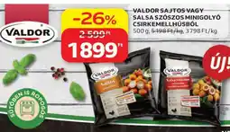 Auchan VALDOR SAJTOS VAGY SALSA SZÓSZOS MINIGOLYÓ CSIRKEMELLHÚSBÓL ajánlat