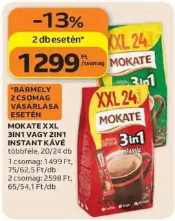 Auchan Mokate XXL 3in1 vagy 2in1 Instant Kávé ajánlat